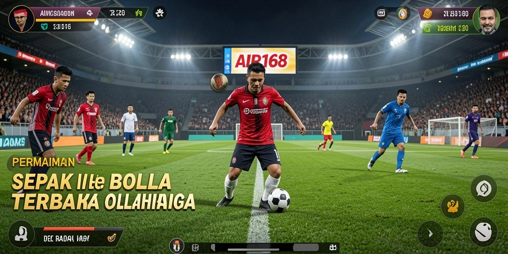 Tangkapan layar AIR168 menampilkan aksi mendebarkan di lapangan sepak bola.