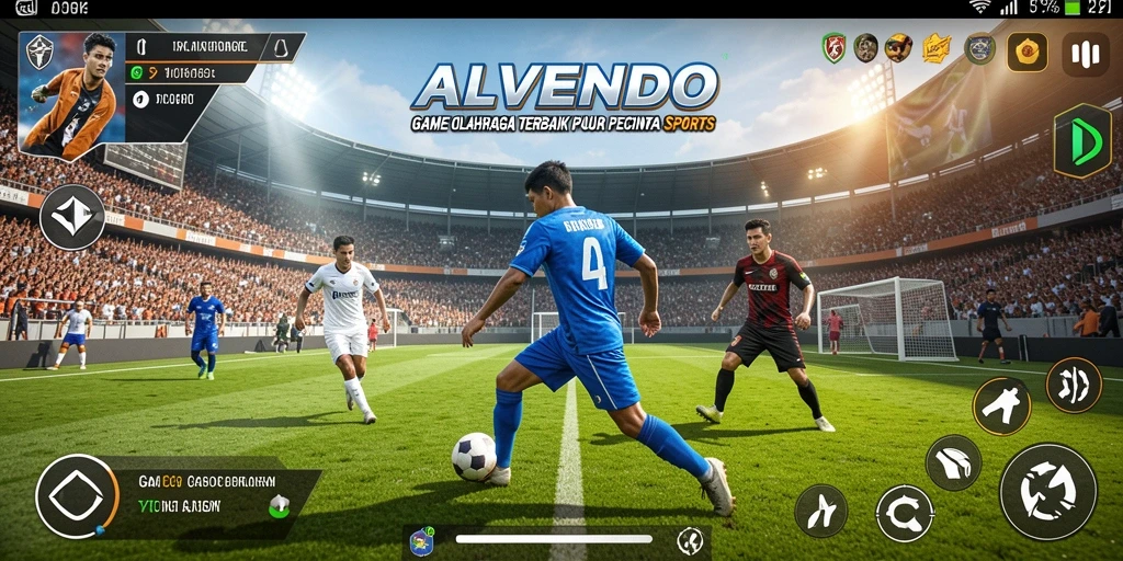 Screenshot gameplay ALVENDO yang menampilkan aksi olahraga yang mendebarkan.