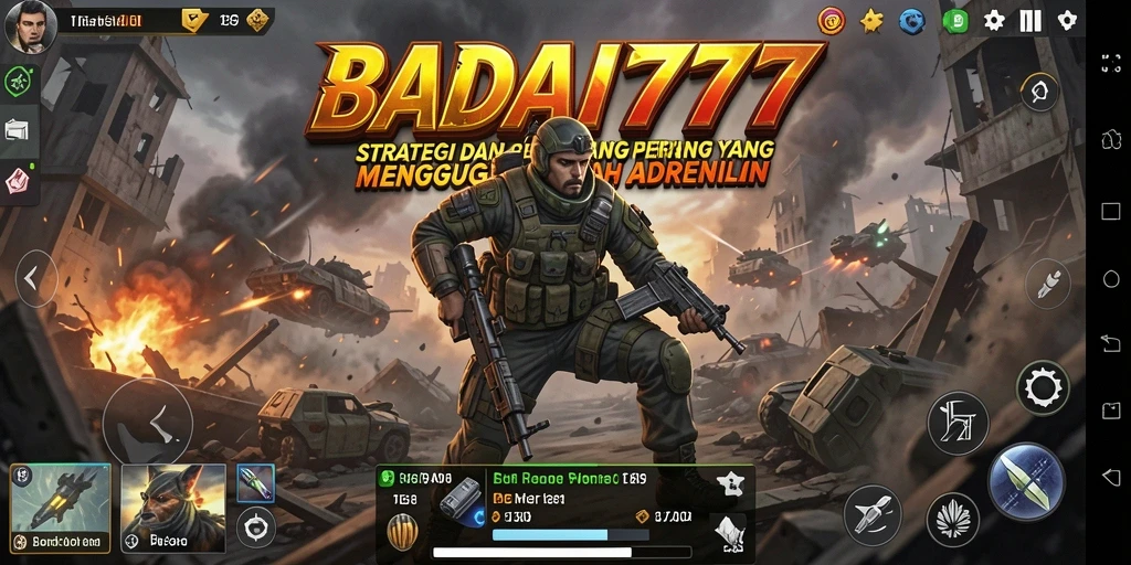 Tangkapan layar gameplay yang menggambarkan strategi pertempuran dalam BADAI777.