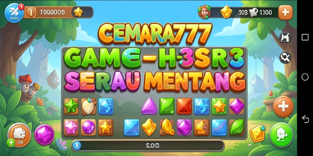 Tampilan menawan gameplay CEMARA777 dengan match-3 seru.