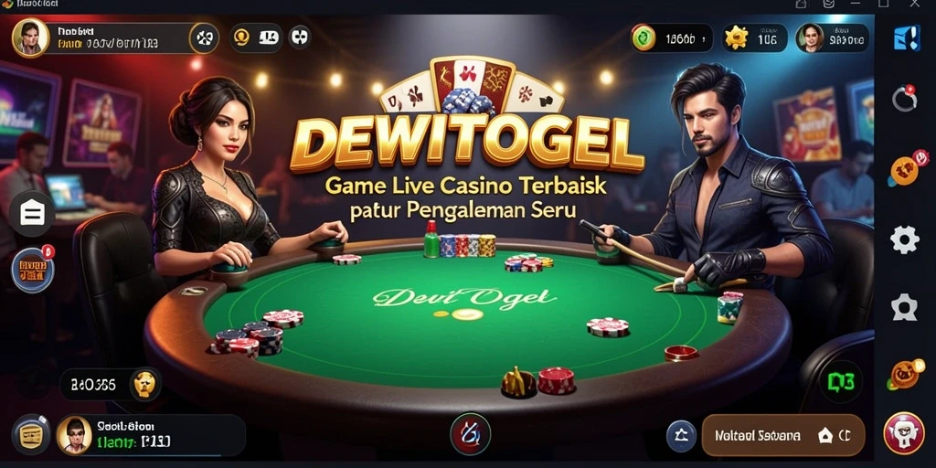 Screenshot DEWITOGEL menunjukkan dealer profesional dan gameplay yang menarik.