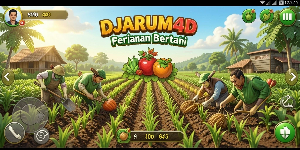 Tangkapan layar gameplay <strong>DJARUM4D</strong> yang menunjukkan aktivitas pertanian yang seru.