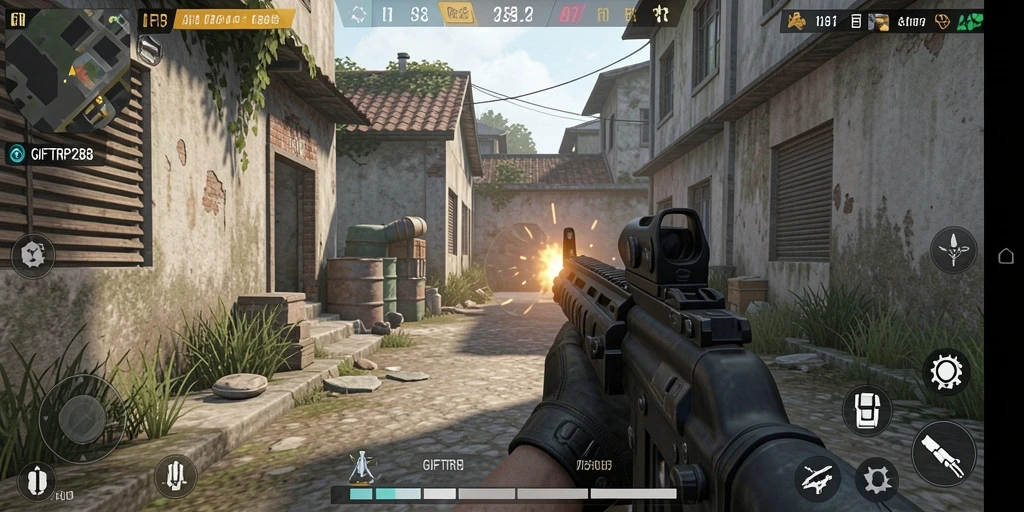 Screenshot GIFTRP288 menampilkan aksi seru dalam gameplay FPS.
