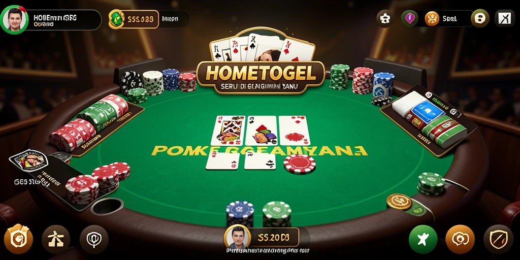 Tampilan gameplay Poker HOMETOGEL yang seru dan penuh strategi.