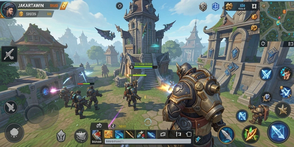 Tangkapan layar gameplay <strong>JAKARTAWIN</strong> menampilkan aksi seru dalam membangun strategi.