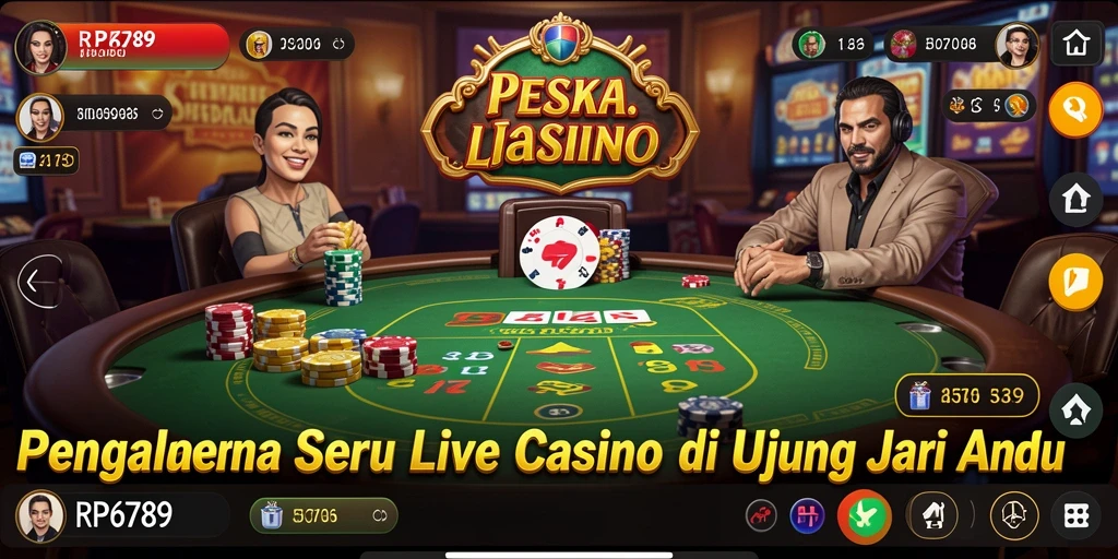 Gambaran gameplay Live Casino yang mendebarkan dan interaktif.