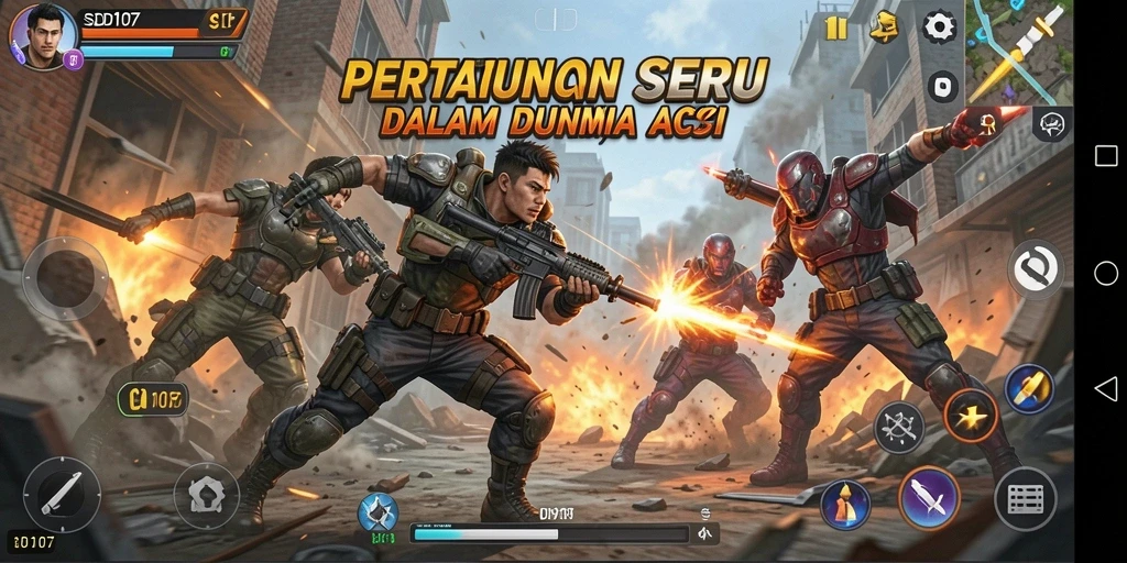 Tampilan gameplay seru dalam SD107, penuh aksi dan tantangan.