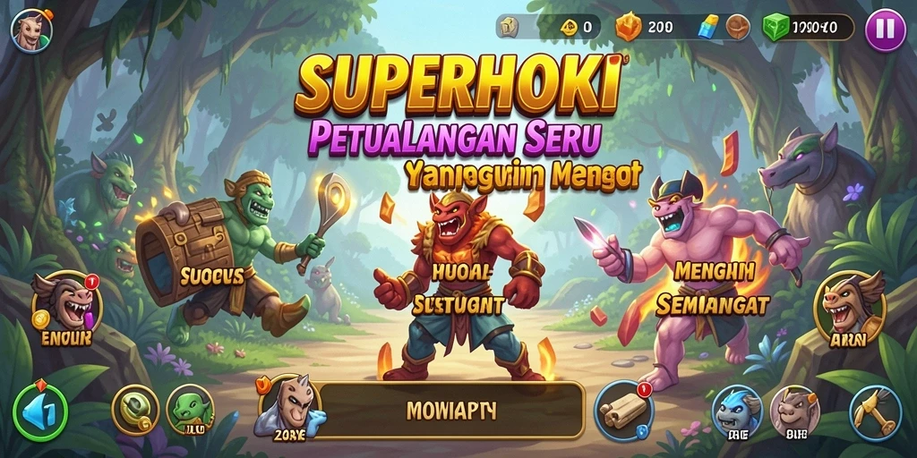 Tampilan grafis SUPERHOKI dengan petualangan seru.