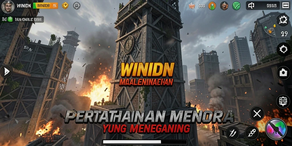 Screen shot dari gameplay WINIDN yang menampilkan aksi Tower Defense